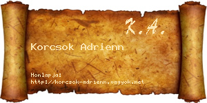 Korcsok Adrienn névjegykártya